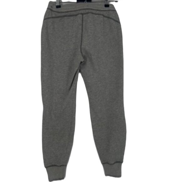 Abercrombie & Fitch Heather Gray Jogger Sweatpants Yellow Logo XS - Picture 2 of 6